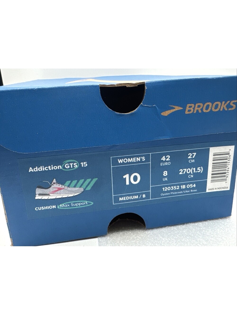 Brooks Addiction GTS 15 Womens Sneakers Oyster Peacoat Lilac Rose Sz 10 MED - Picture 3 of 16